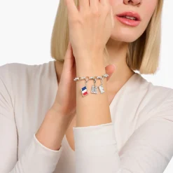 Women THOMAS SABO Charms|Charms-Silver charm pendant in french national flag design