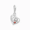 Women THOMAS SABO Charms|Charms-Silver charm pendant in heart-shape with engraving