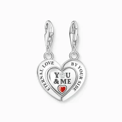 Women THOMAS SABO Charms|Charms-Silver charm pendant in heart-shape with engraving