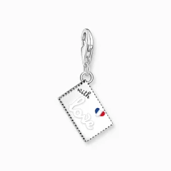 Women THOMAS SABO Charms|Charms-Silver charm pendant in stamp design with Eiffel Tower