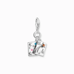 Women THOMAS SABO Charms|Charms-Silver charm pendant letter with stones and engraving