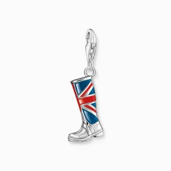 Women THOMAS SABO Charms|Charms-Silver charm pendant LONDON boot with Union Jack