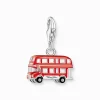 Women THOMAS SABO Charms|Charms-Silver charm pendant LONDON bus with red cold enamel