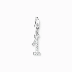 Women THOMAS SABO Charms|Charms-Silver charm pendant number 1 with zirconia