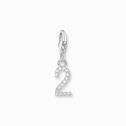 Women THOMAS SABO Charms|Charms-Silver charm pendant number 2 with zirconia