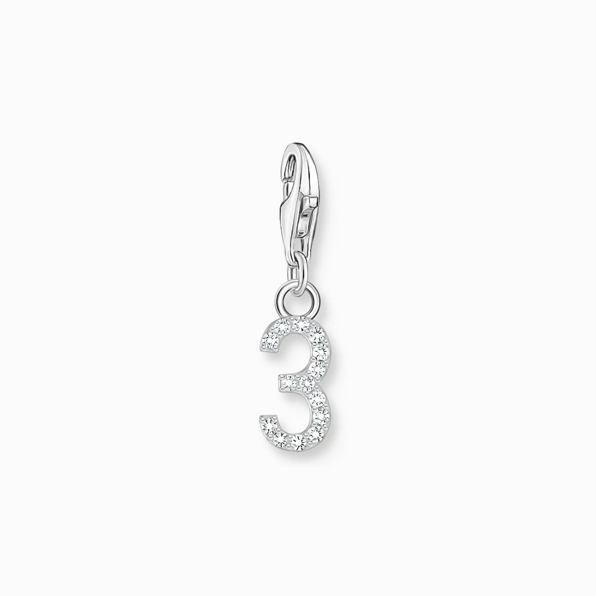 Women THOMAS SABO Charms|Charms-Silver charm pendant number 3 with zirconia