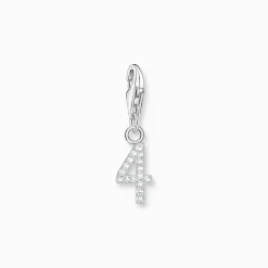 Women THOMAS SABO Charms|Charms-Silver charm pendant number 4 with zirconia