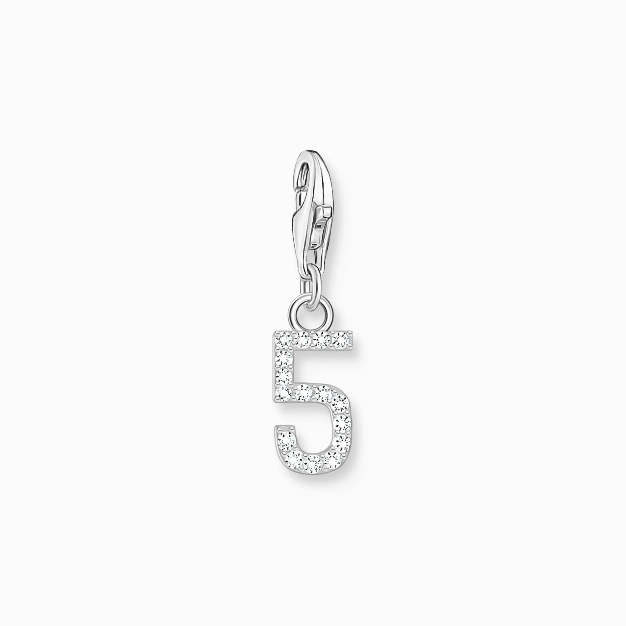 Women THOMAS SABO Charms|Charms-Silver charm pendant number 5 with zirconia