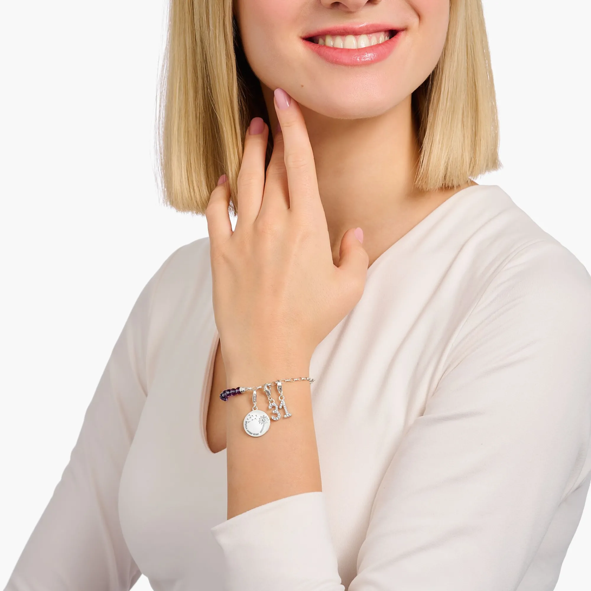 Women THOMAS SABO Charms|Charms-Silver charm pendant number 5 with zirconia
