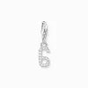 Women THOMAS SABO Charms|Charms-Silver charm pendant number 6 with zirconia