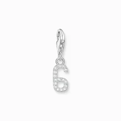 Women THOMAS SABO Charms|Charms-Silver charm pendant number 6 with zirconia