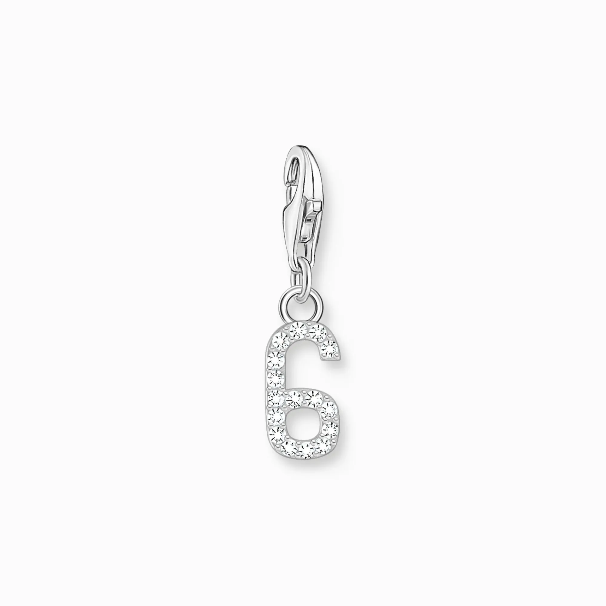 Women THOMAS SABO Charms|Charms-Silver charm pendant number 6 with zirconia