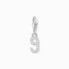 Women THOMAS SABO Charms|Charms-Silver charm pendant number 9 with zirconia