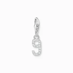 Women THOMAS SABO Charms|Charms-Silver charm pendant number 9 with zirconia