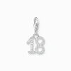 Women THOMAS SABO Charms|Charms-Silver charm pendant number 18 with zirconia