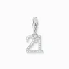 Women THOMAS SABO Charms|Charms-Silver charm pendant number 21 with zirconia