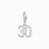 Women THOMAS SABO Charms|Charms-Silver charm pendant number 30 with zirconia
