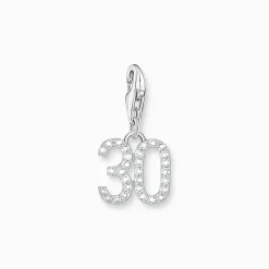 Women THOMAS SABO Charms|Charms-Silver charm pendant number 30 with zirconia