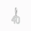 Women THOMAS SABO Charms|Charms-Silver charm pendant number 40 with zirconia