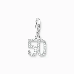 Women THOMAS SABO Charms|Charms-Silver charm pendant number 50 with zirconia