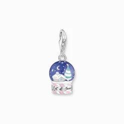 Women THOMAS SABO Charms|Charms-Silver charm pendant snowball with cold enamel