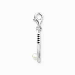 Women THOMAS SABO Charms|Charms-Silver charm pendant tennis racket with freshwater pearl