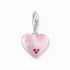 Women THOMAS SABO Charms|Charms-Silver charm pendant with pink heart
