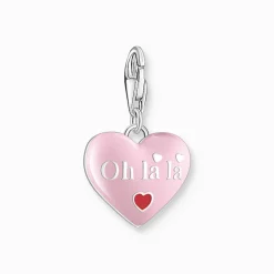 Women THOMAS SABO Charms|Charms-Silver charm pendant with pink heart