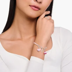 Women THOMAS SABO Charms|Charms-Silver charm pendant with pink raspberry macaron