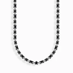 Women THOMAS SABO Necklaces|925 Silver-Silver choke necklace with black zirconia