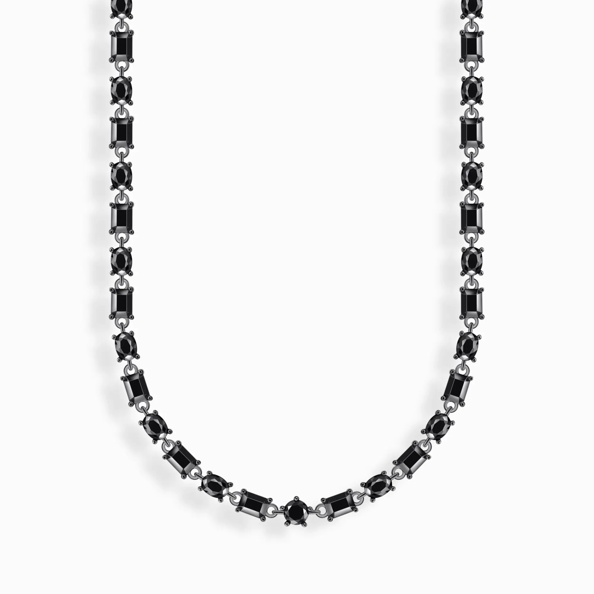 Women THOMAS SABO Necklaces|925 Silver-Silver choke necklace with black zirconia