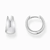 Women THOMAS SABO Hoop Earrings|925 Silver-Silver classic hoop earrings in chunky, trapezoidal shape