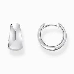 Women THOMAS SABO Hoop Earrings|925 Silver-Silver classic hoop earrings in chunky, trapezoidal shape