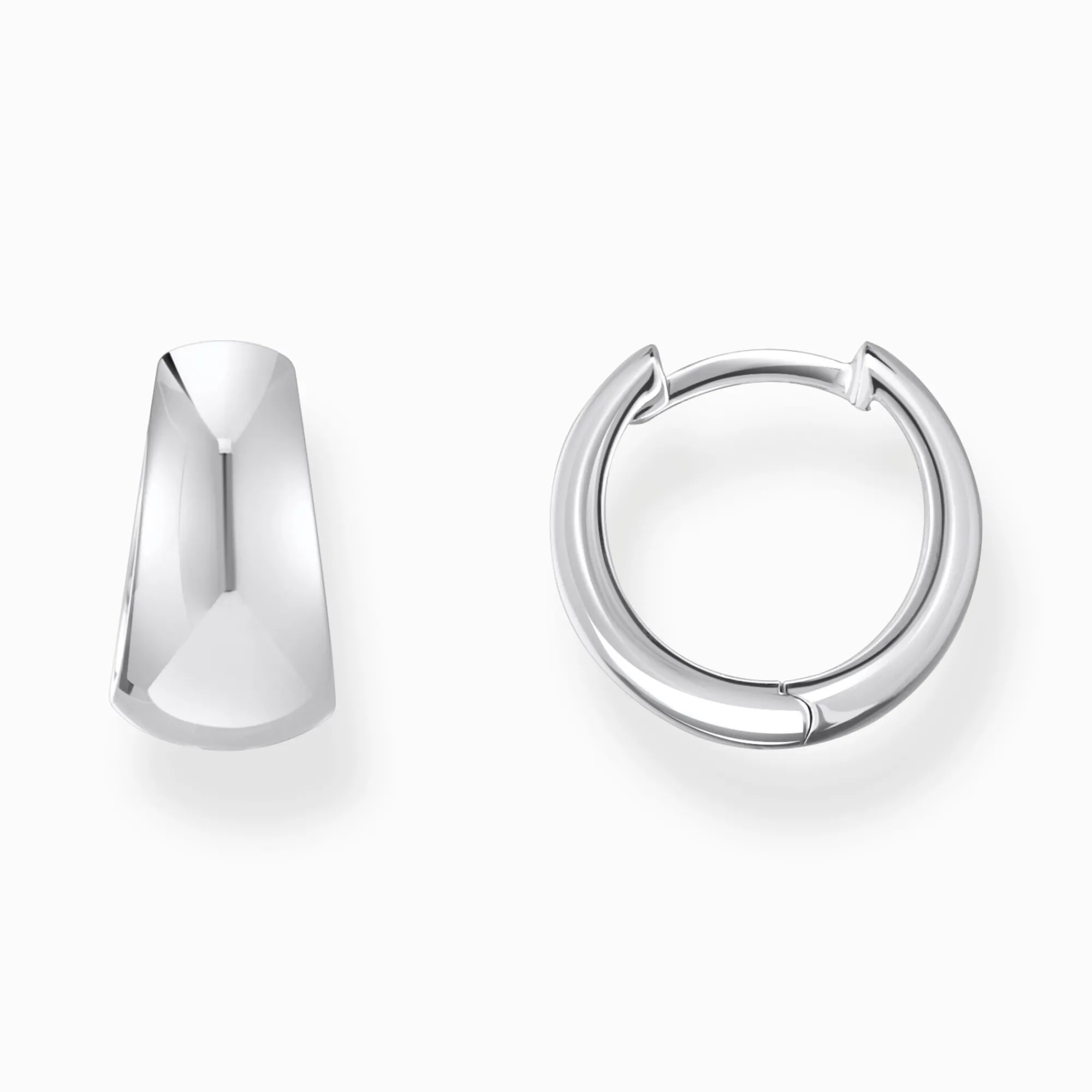 Women THOMAS SABO Hoop Earrings|925 Silver-Silver classic hoop earrings in chunky, trapezoidal shape