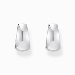 Women THOMAS SABO Hoop Earrings|925 Silver-Silver classic hoop earrings in chunky, trapezoidal shape