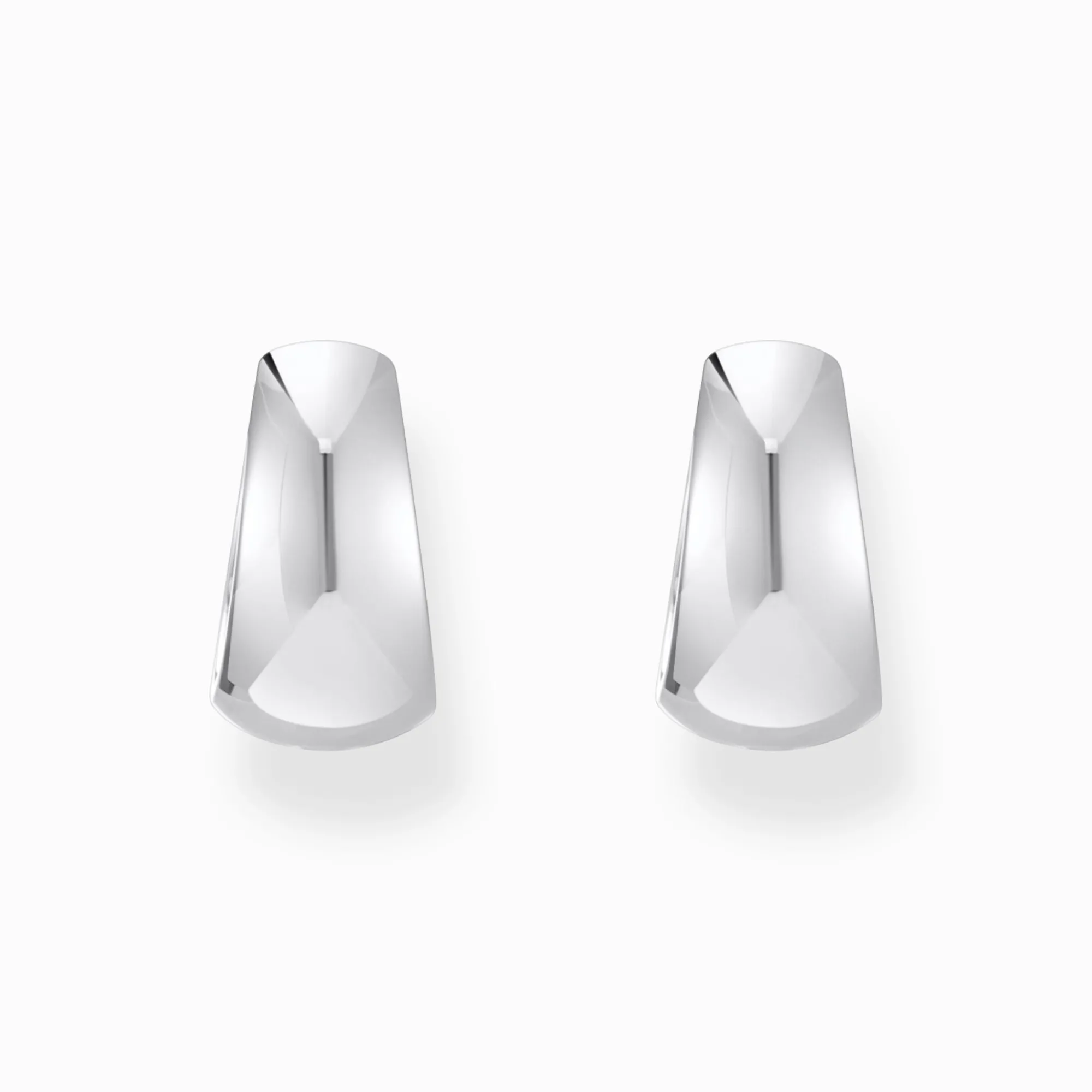 Women THOMAS SABO Hoop Earrings|925 Silver-Silver classic hoop earrings in chunky, trapezoidal shape