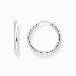 Women THOMAS SABO Hoop Earrings-Silver classic hoop earrings in wider shape