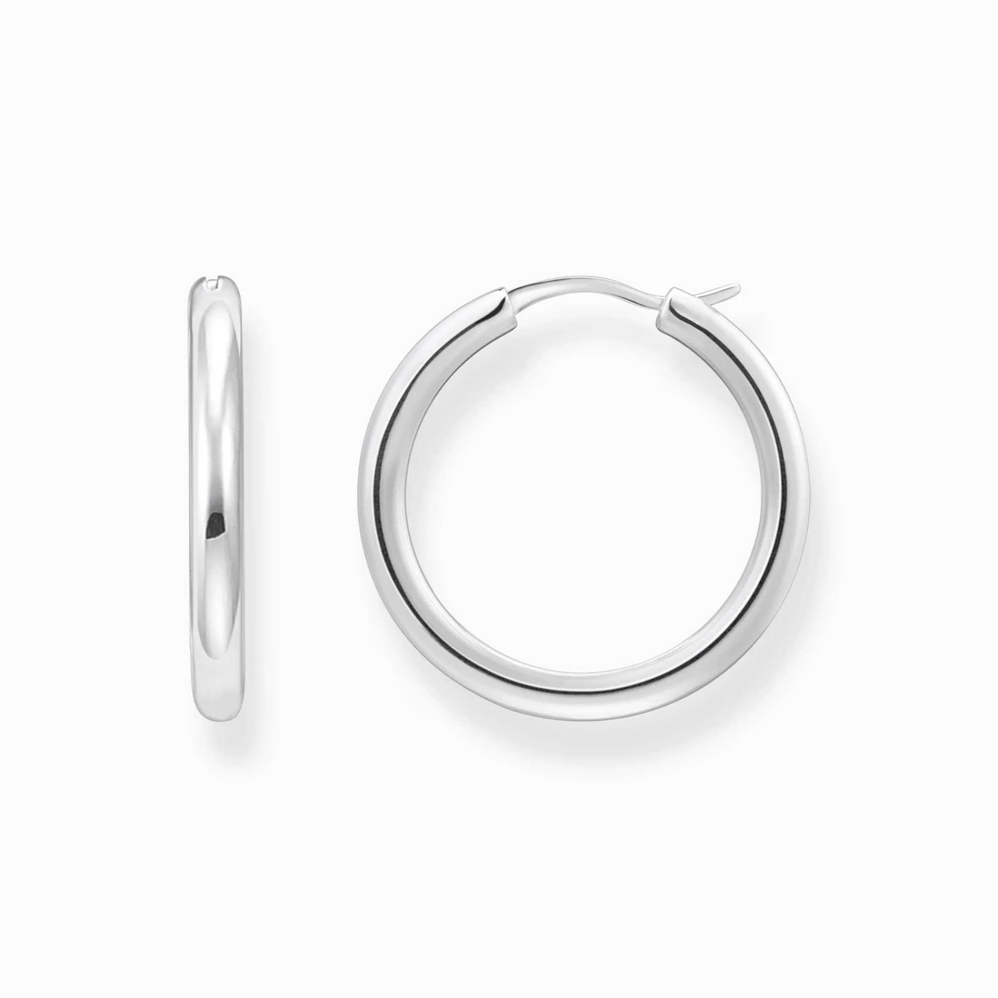 Women THOMAS SABO Hoop Earrings-Silver classic hoop earrings in wider shape