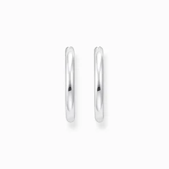 Women THOMAS SABO Hoop Earrings-Silver classic hoop earrings in wider shape