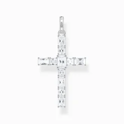 Women THOMAS SABO Pendants|925 Silver-Silver cross pendant with white zirconia