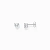 Women THOMAS SABO Ear Studs|925 Silver-Silver ear studs heart-shaped with white zirconia