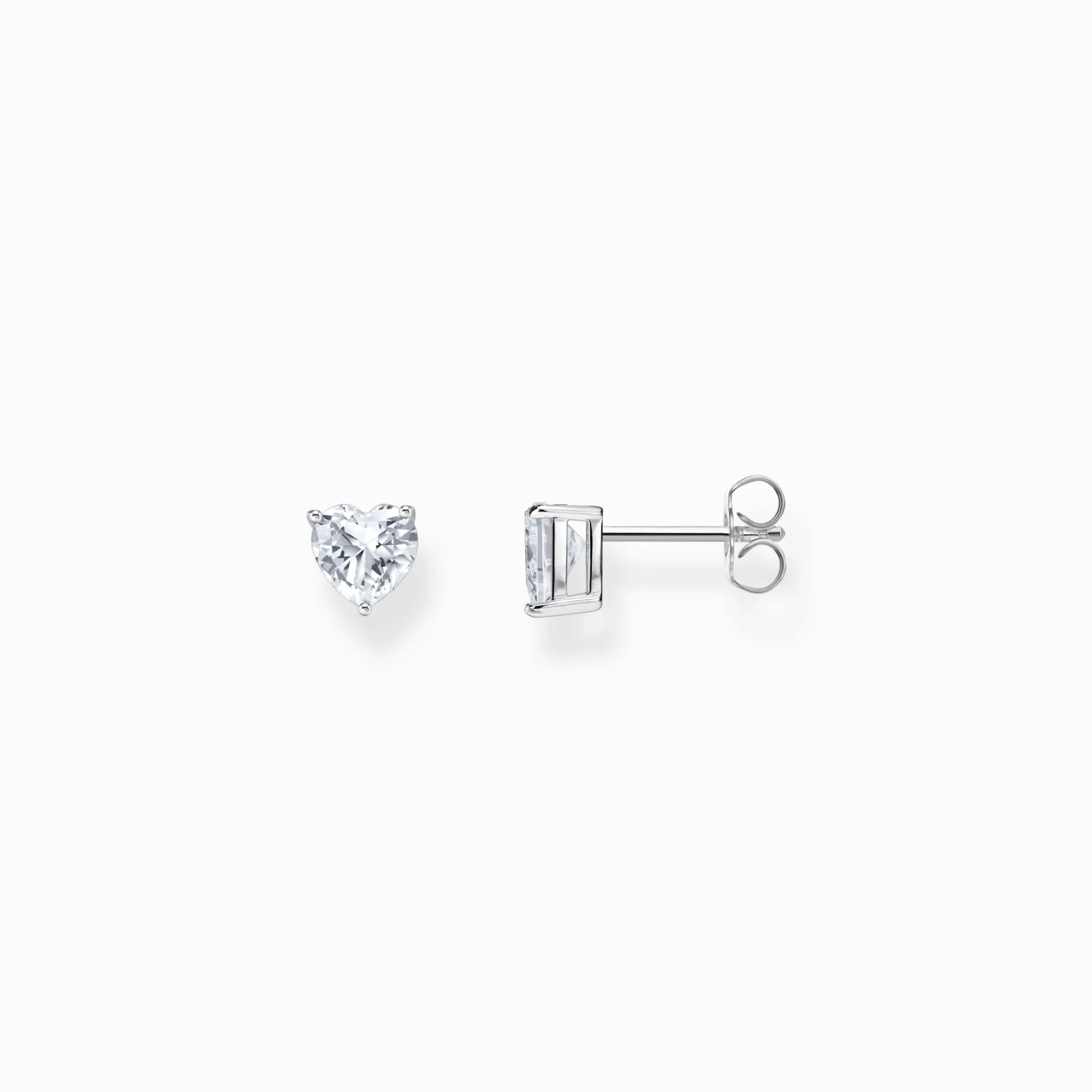 Women THOMAS SABO Ear Studs|925 Silver-Silver ear studs heart-shaped with white zirconia