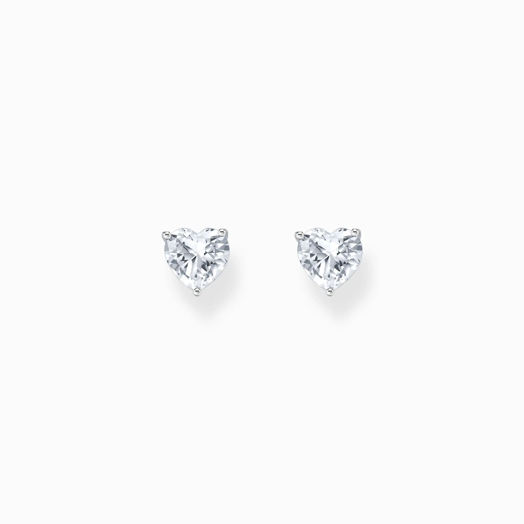 Women THOMAS SABO Ear Studs|925 Silver-Silver ear studs heart-shaped with white zirconia