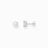Women THOMAS SABO Ear Studs-Silver ear studs with big, white zirconia