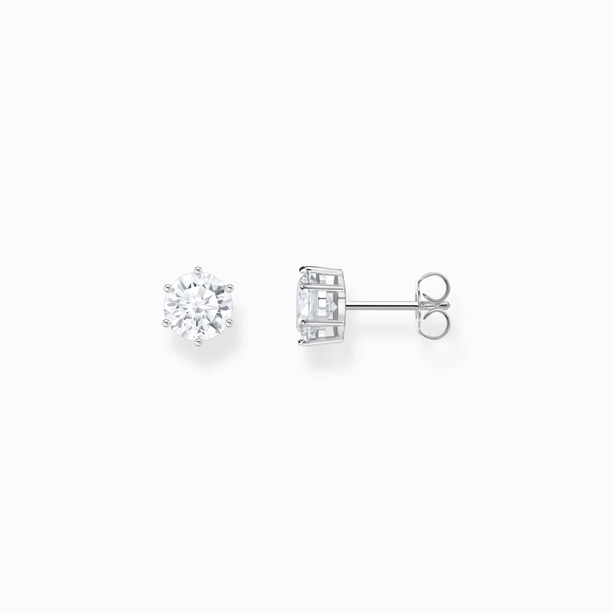 Women THOMAS SABO Ear Studs-Silver ear studs with big, white zirconia