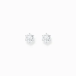 Women THOMAS SABO Ear Studs-Silver ear studs with big, white zirconia