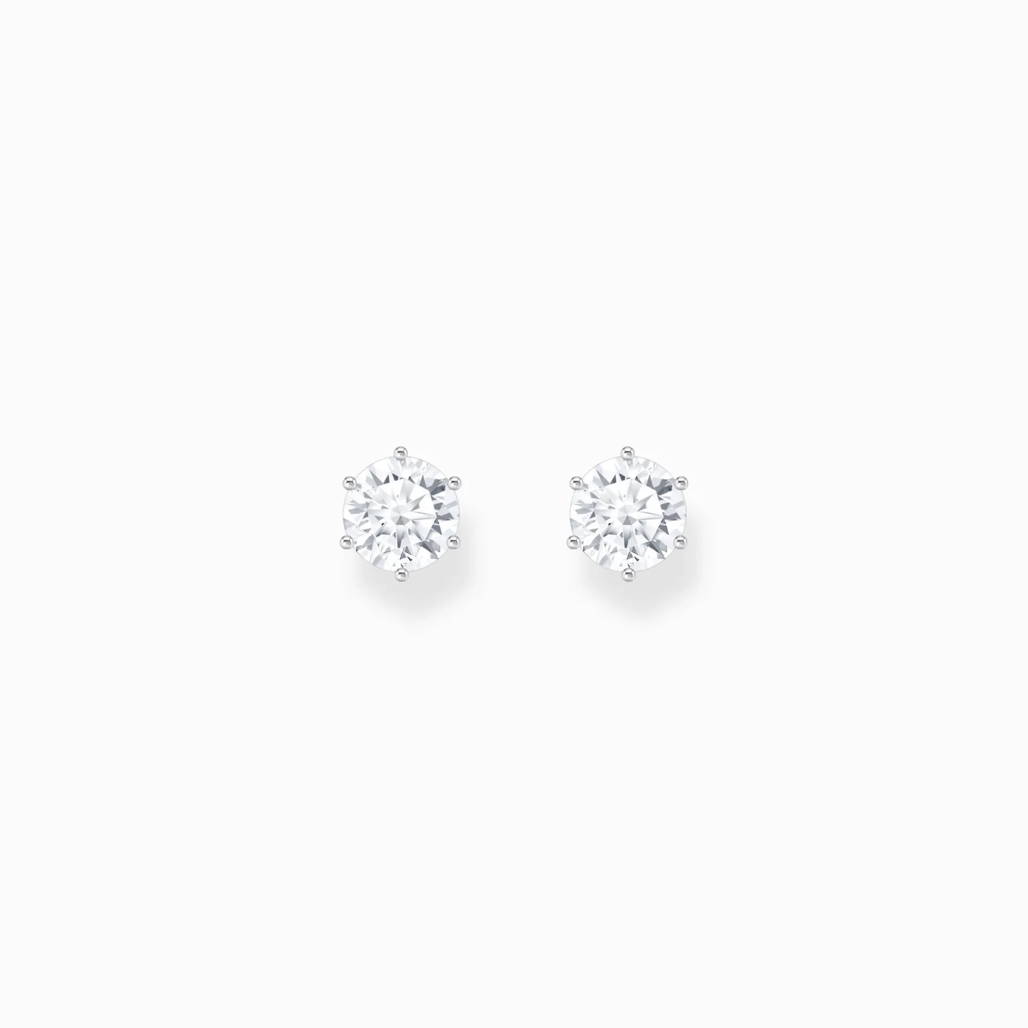 Women THOMAS SABO Ear Studs-Silver ear studs with big, white zirconia