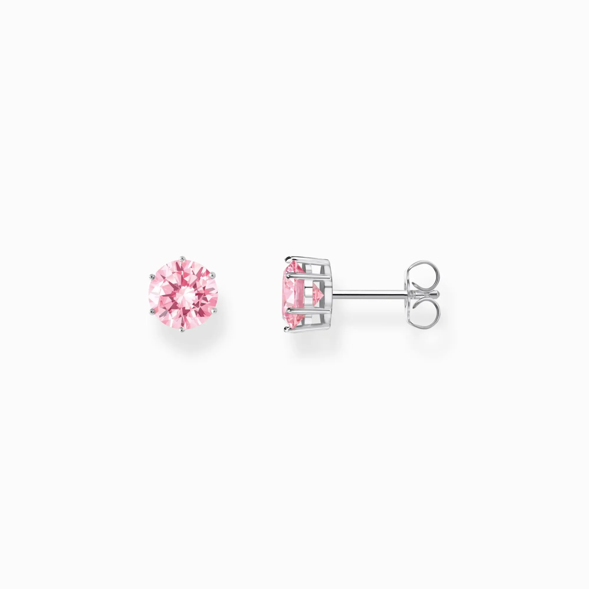 Women THOMAS SABO Ear Studs-Silver ear studs with big, pink zirconia