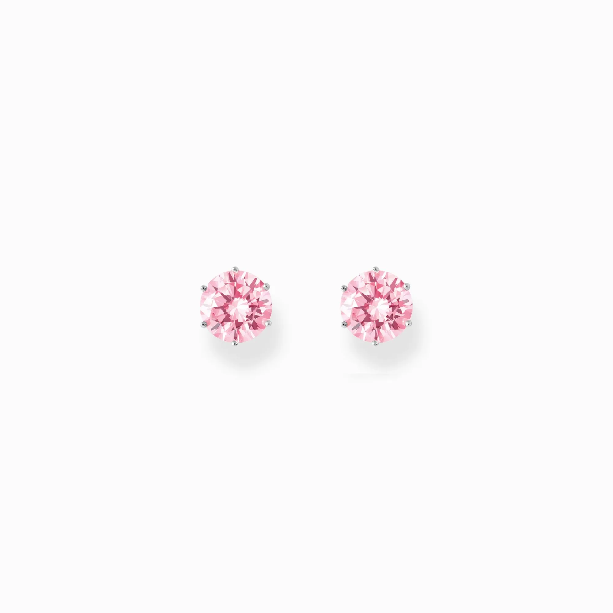 Women THOMAS SABO Ear Studs-Silver ear studs with big, pink zirconia