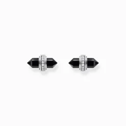 Women THOMAS SABO Ear Studs|925 Silver-Silver ear studs with hexagonal onyx